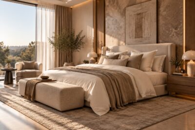 Cama elegante vestida